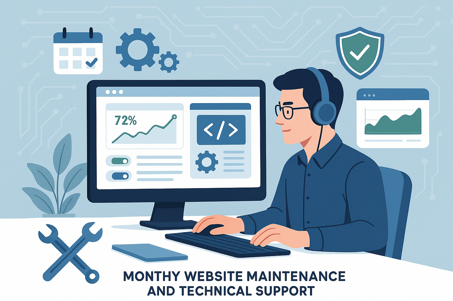 Monthly website maintenance (technical support)