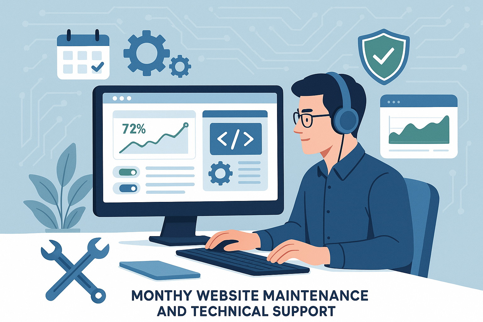 Monthly website maintenance (technical support)